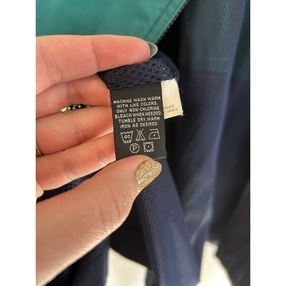 Vintage Eddie Baur Outdoor Outfitters blue stripe Jacket mens XXL windbreaker - Picture 10 of 12